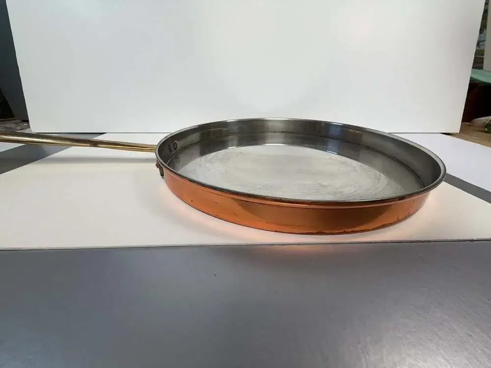 Copral 11-Inch Copper Skillet with Brass Handle